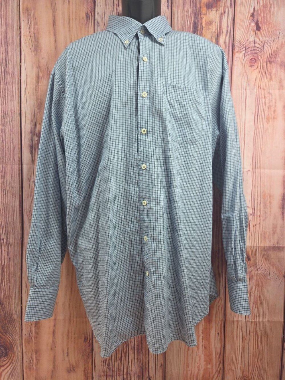 Peter Millar Mens Blue Check Long Sleeve Shirt Size XXL